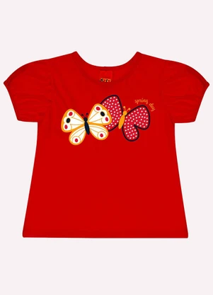 Kyly - Conjunto Infantil Menina Borboletas Vermelho - KYLY