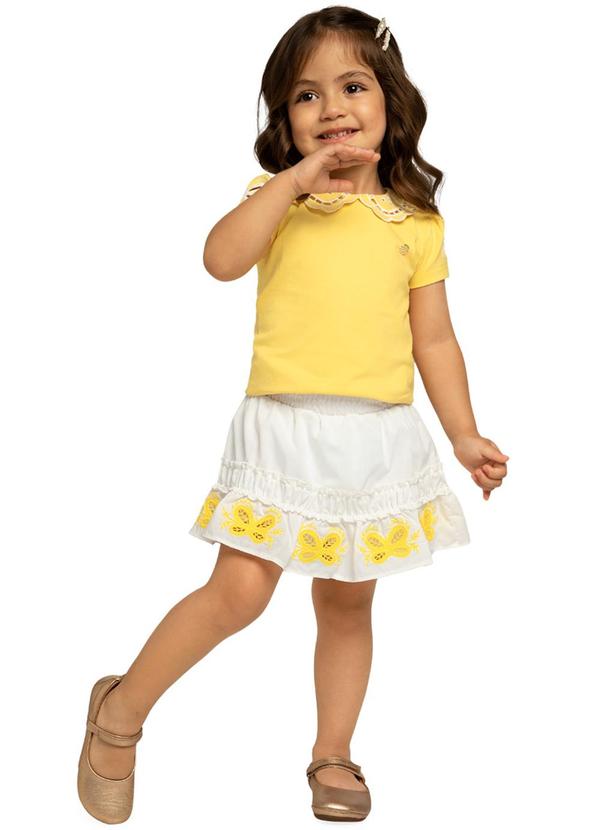 Milon - Conjunto Infantil Menina Bordado Amarelo 2