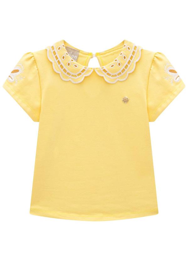 Milon - Conjunto Infantil Menina Bordado Amarelo 4