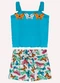 Nanai - Conjunto Infantil Menina Bordado Azul - variação: Azul