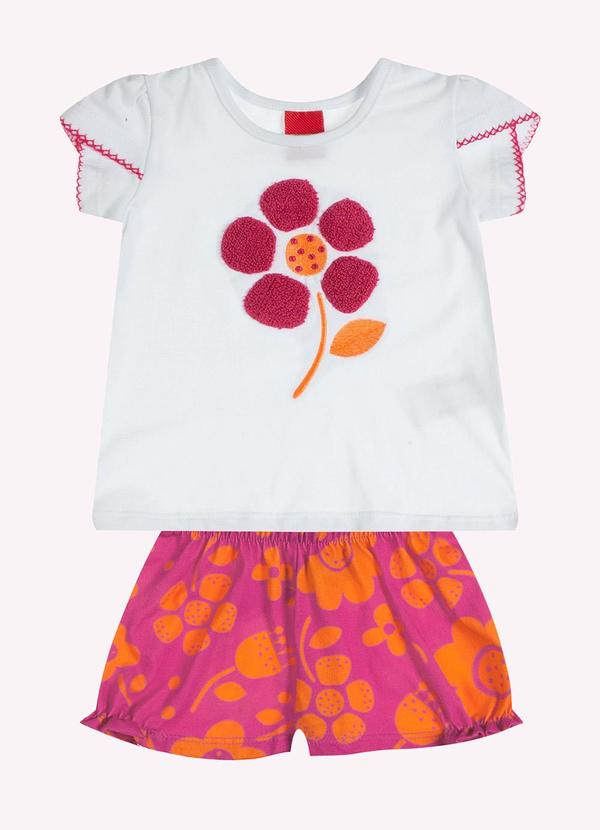 Kyly - Conjunto Infantil Menina Bordado Branco