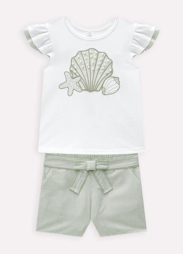 Milon - Conjunto Infantil Menina Bordado Branco 2