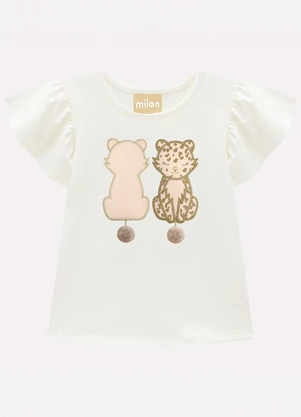 Milon - Conjunto Infantil Menina Bordado Branco - MILON