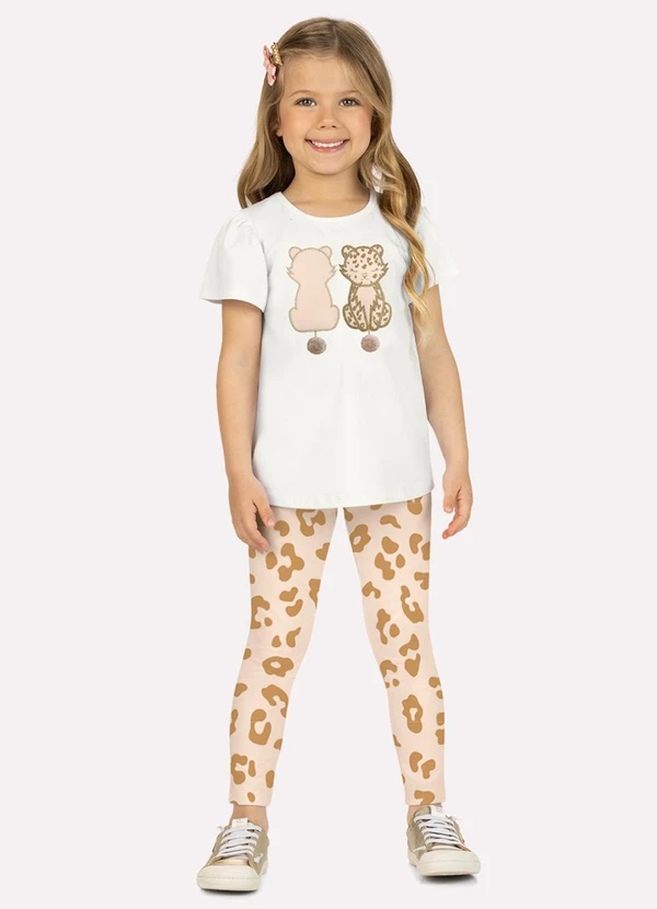 Milon - Conjunto Infantil Menina Bordado Branco
