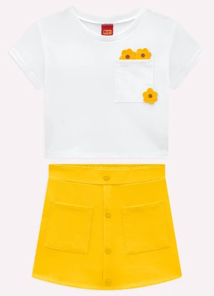 Kyly - Conjunto Infantil Menina Bordado Branco - KYLY