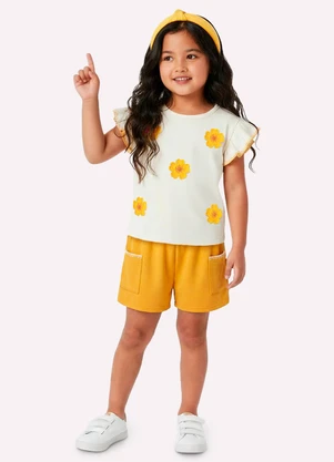 Kyly - Conjunto Infantil Menina Bordado Branco - KYLY