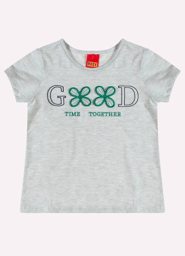 Kyly - Conjunto Infantil Menina Bordado Cinza 2