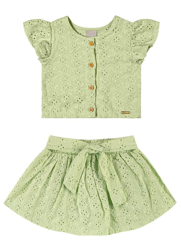 Colorittá - Conjunto Infantil Menina Bordado Colorittá Verde