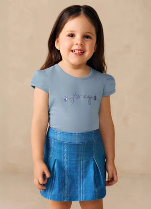 Colorittá - Conjunto Infantil Menina Bordado Fancy Azul - COLORITTÁ