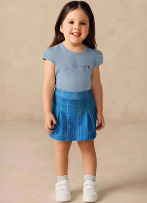 Colorittá - Conjunto Infantil Menina Bordado Fancy Azul - COLORITTÁ