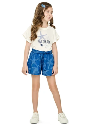 Elian - Conjunto Infantil Menina Bordado Lantejoula Bege - ELIAN