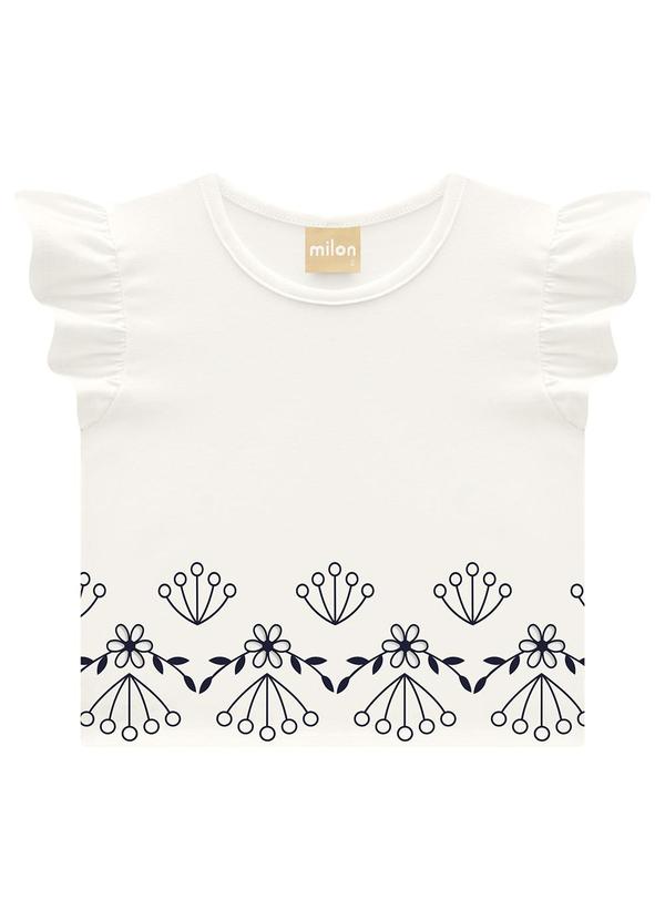 Milon - Conjunto Infantil Menina Bordado Off White 2