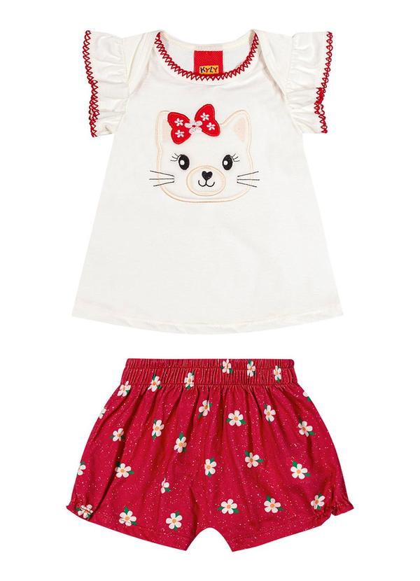 Kyly - Conjunto Infantil Menina Bordado Off White 2