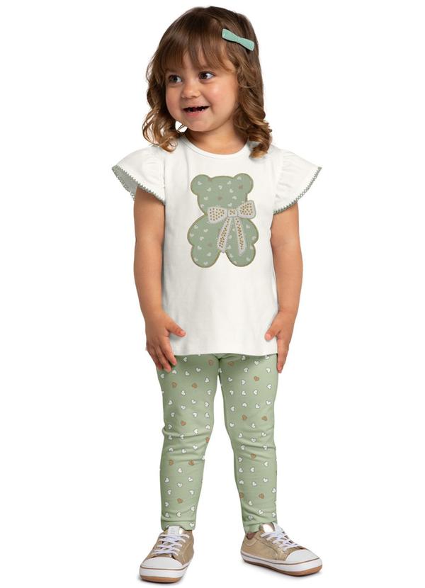 Milon - Conjunto Infantil Menina Bordado Off White