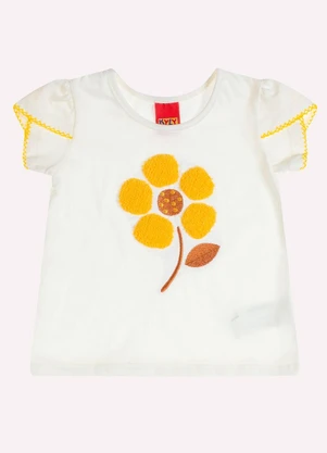 Kyly - Conjunto Infantil Menina Bordado Off White - KYLY
