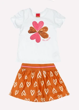 Kyly - Conjunto Infantil Menina Bordado Off White - KYLY