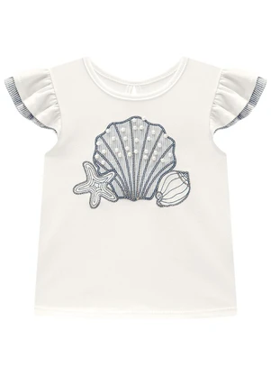 Milon - Conjunto Infantil Menina Bordado Off White - MILON