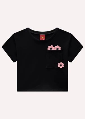 Kyly - Conjunto Infantil Menina Bordado Preto - KYLY