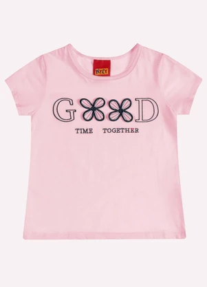 Kyly - Conjunto Infantil Menina Bordado Rosa - KYLY