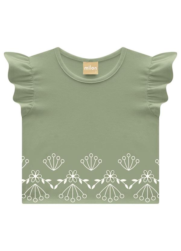 Milon - Conjunto Infantil Menina Bordado Verde 2