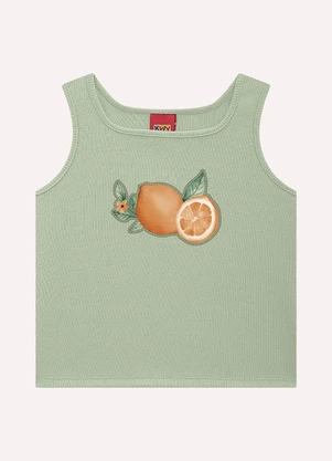 Kyly - Conjunto Infantil Menina Bordado Verde - KYLY