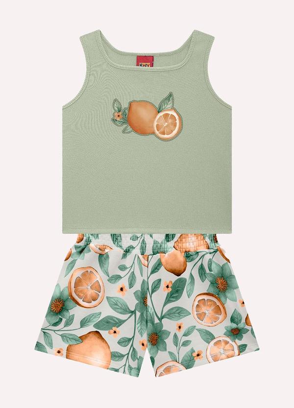 Kyly - Conjunto Infantil Menina Bordado Verde 1