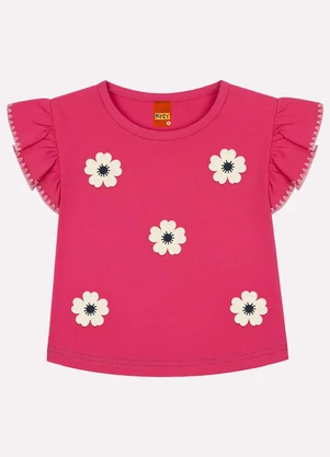 Kyly - Conjunto Infantil Menina Bordado Vermelho - KYLY
