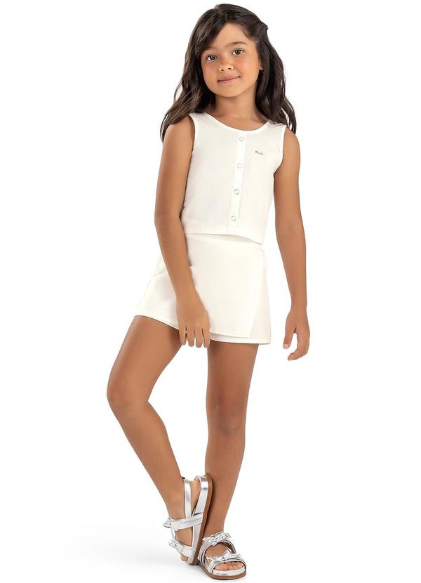 Elian - Conjunto Infantil Menina Botões Elian Bege