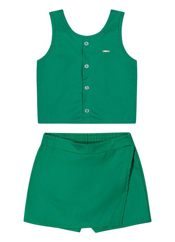 Elian - Conjunto Infantil Menina Botões Elian Verde