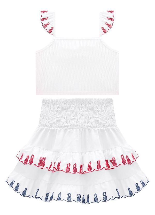 Nanai - Conjunto Infantil Menina Branco 2