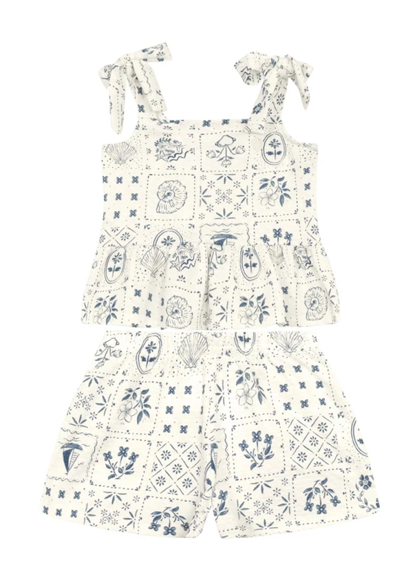 Brandili Mundi - Conjunto Infantil Menina Brilhante Natural