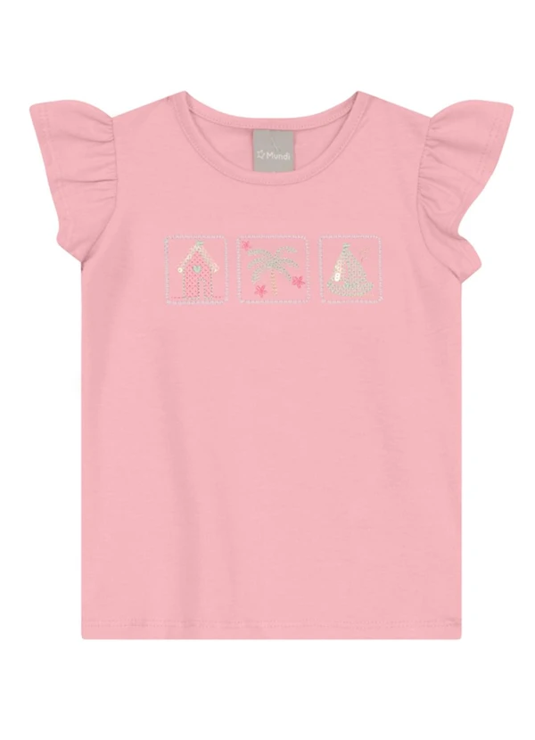 Brandili Mundi - Conjunto Infantil Menina Brilhante Rosa 2