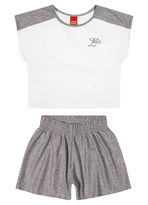 Kyly - Conjunto Infantil Menina Brilho Branco - KYLY