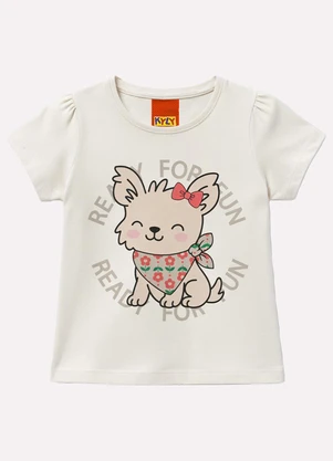 Kyly - Conjunto Infantil Menina Cachorrinho Branco - KYLY