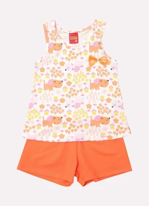 Kyly - Conjunto Infantil Menina Cachorrinho Laranja - KYLY