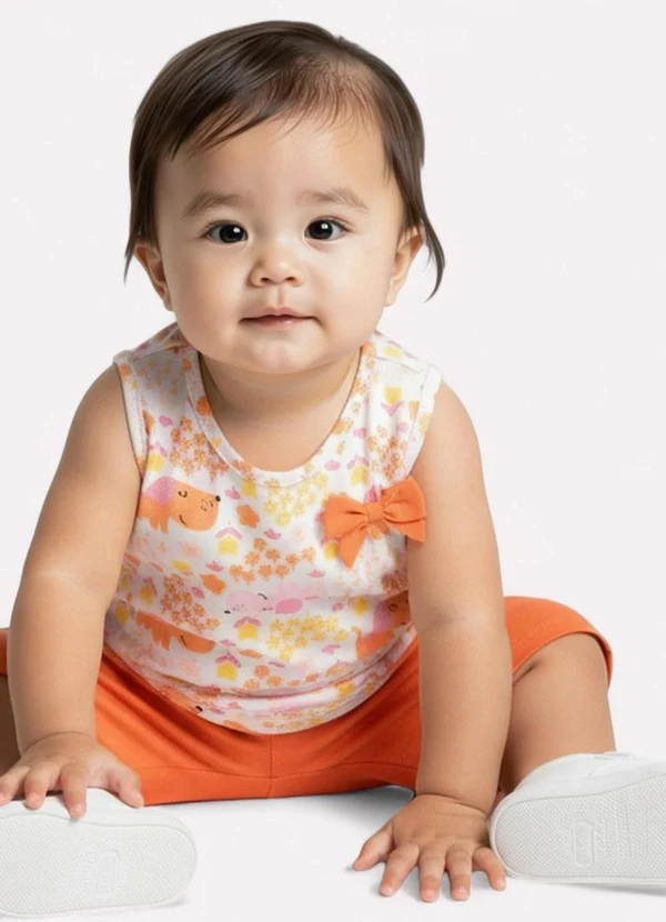 Kyly - Conjunto Infantil Menina Cachorrinho Laranja 2