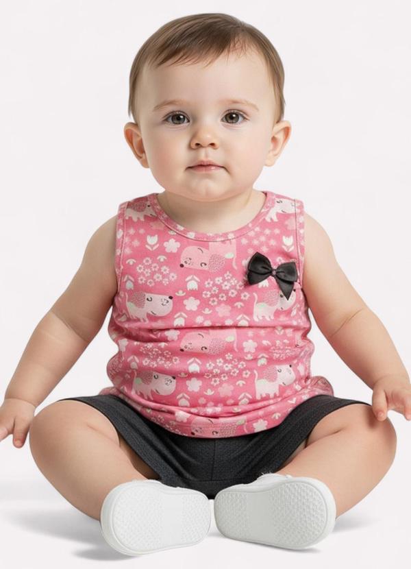 Kyly - Conjunto Infantil Menina Cachorrinho Rosa 2