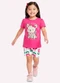 Kyly - Conjunto Infantil Menina Cachorrinho Branco - variação: Rosa