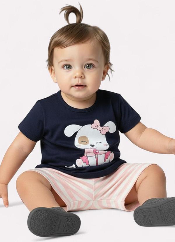 Kyly - Conjunto Infantil Menina Cachorro Azul 2