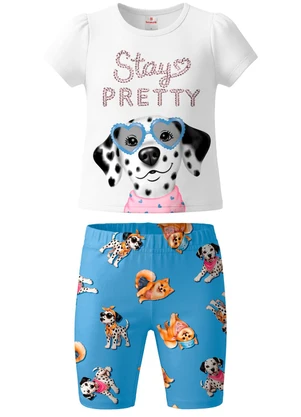 Brandili - Conjunto Infantil Menina Cachorro Branco - BRANDILI