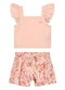 Colorittá - Conjunto Infantil Menina Canelado Folhas Rosa - variação: Rosa