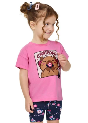 Elian - Conjunto Infantil Menina Capivara Rosa - ELIAN