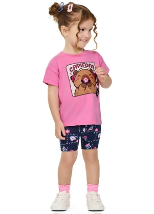 Elian - Conjunto Infantil Menina Capivara Rosa - ELIAN