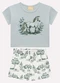 Milon - Conjunto Infantil Menina Cavalo Branco - variação: Verde