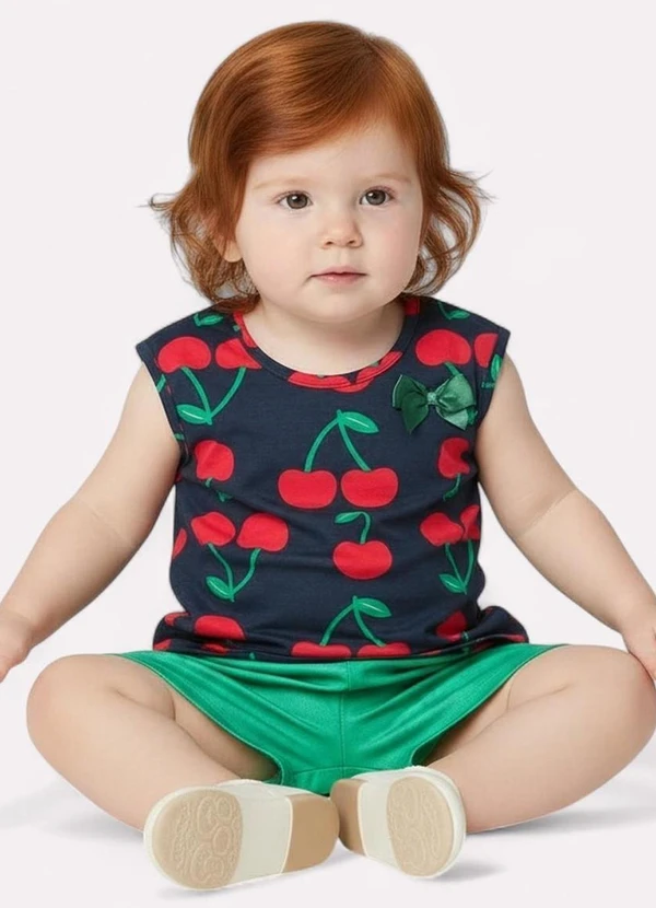 Kyly - Conjunto Infantil Menina Cereja Azul