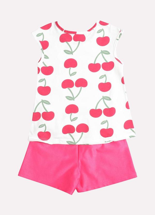 Kyly - Conjunto Infantil Menina Cereja Branco 3
