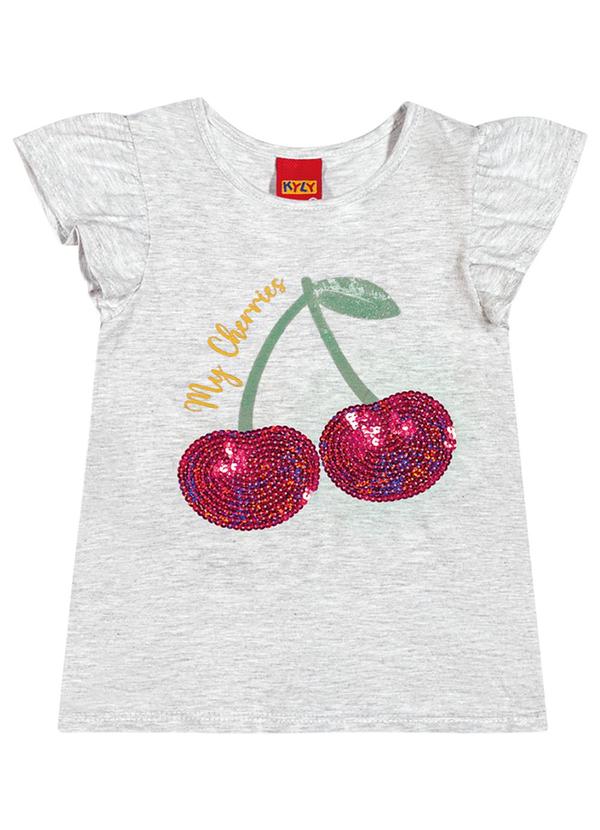 Kyly - Conjunto Infantil Menina Cereja Cinza 3