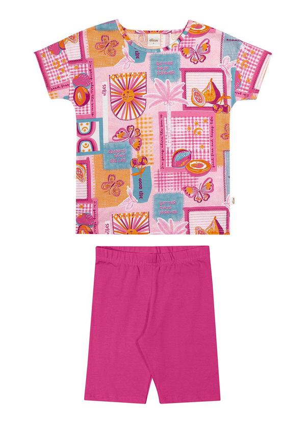 Elian - Conjunto Infantil Menina Ciclista Elian Rosa 1