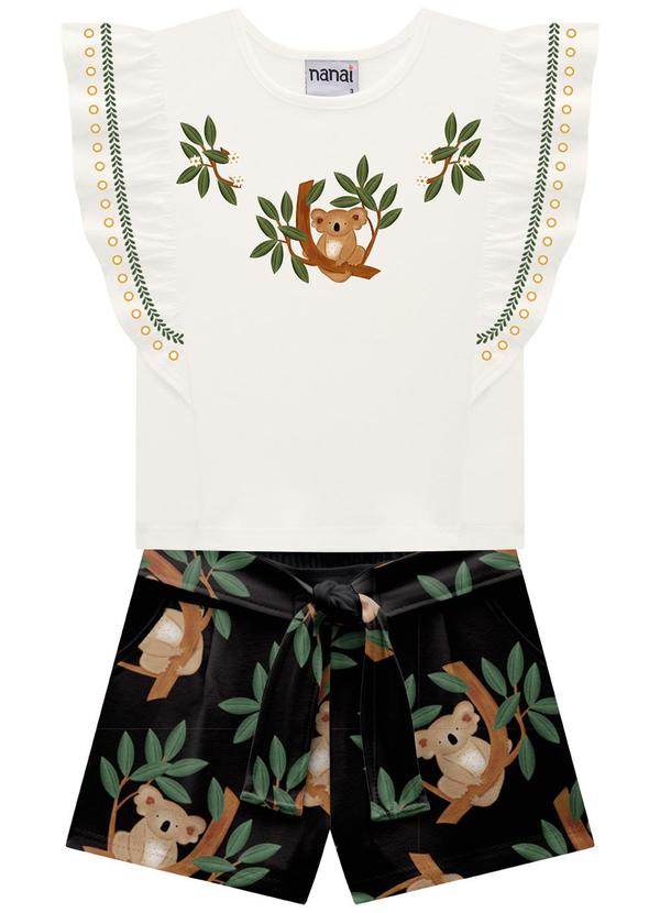 Nanai - Conjunto Infantil Menina Coala Off White