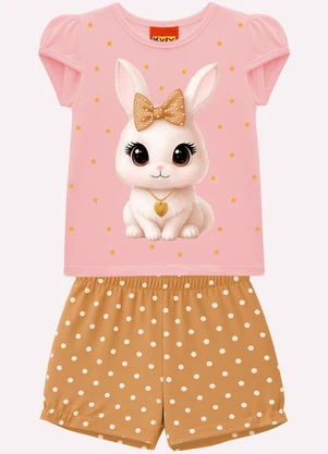 Kyly - Conjunto Infantil Menina Coelhinha Rosa - KYLY